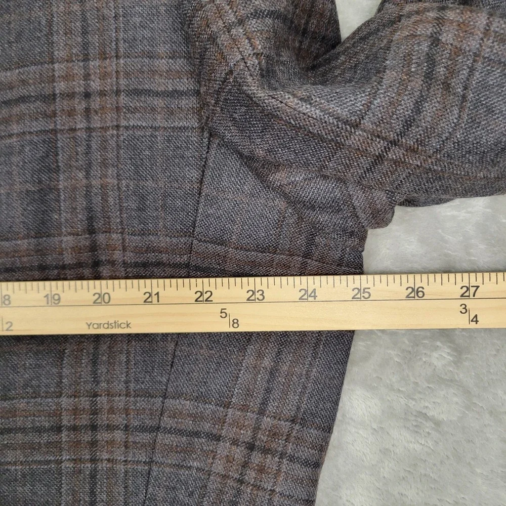 Lauren Ralph Lauren Men's 46R Blue Brown Plaid 100% Wool Natural Stretch Blazer